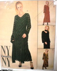 9011 NY NY LONG BIAS WOW DRESS,BIAS SLIP,SCARF PATTERN 10-14